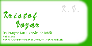 kristof vozar business card